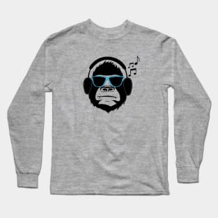 Jamming Gorilla- Blue Long Sleeve T-Shirt